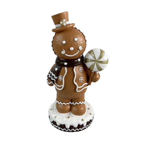 Gingerbread Man with top hat and scarf 10.5x8.5x19cm