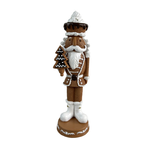 Polyresin Nutcracker holding a tree 7x6.5x22.5cm