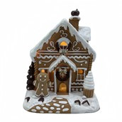Gingerbread house warm white led 10x8x12.8cm