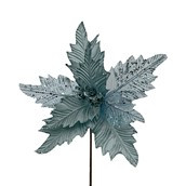 Poinsettia Stem Teal L29cm