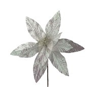 Irridescent Glitter Poinsettia White D27cm