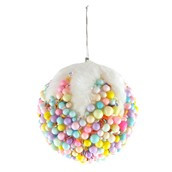 Bauble with Multi Coloured Beads 10cm