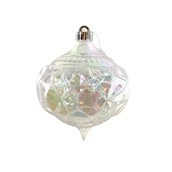 Iridescent Onion Bauble Clear 12cm