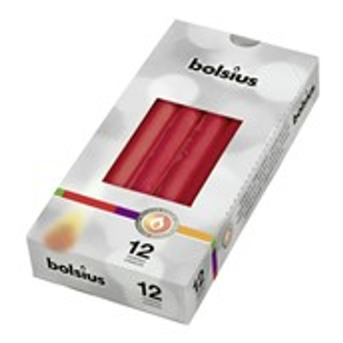 Tapered Candle, Individually wrapped in cello bx12 - Red