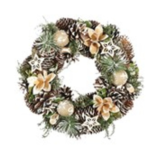 Wreath with acorns and stars 30x30x8cm