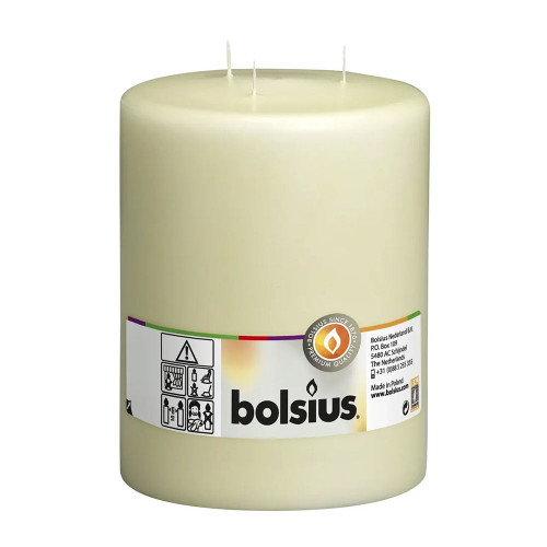 Bolsius 3-wick Mammoth Pillar Candle Ivory (200/150 mm)