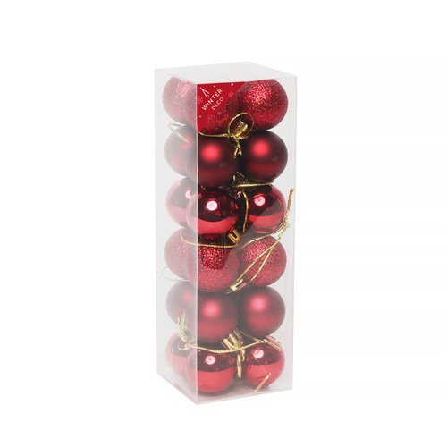 Burgundy Shatterproof Baubles (3cm) (24 pieces) Burgundy Shatterproof Baubles (3cm) (24 pieces)