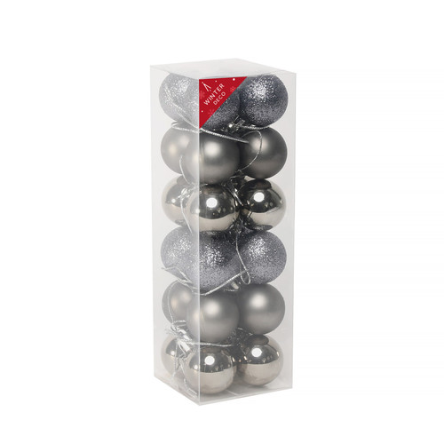 Pewter Shatterproof Baubles (3cm) (24 pieces)