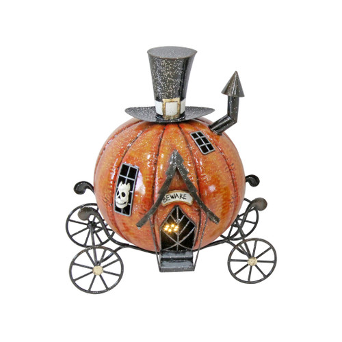 Halloween Metal Pumpkin Carriage - 43cm