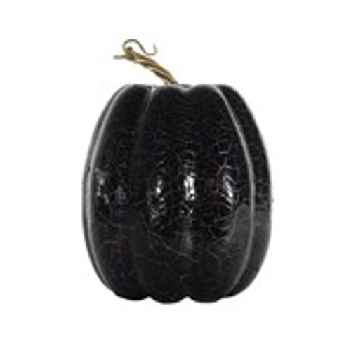 Tall Crackled  Finish Pumpkin - Black / Purple - 21cm x 15cm