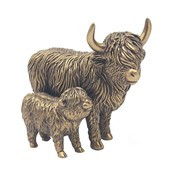 Bronze Highland Cow & Calf