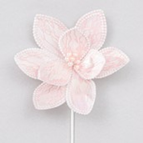 62cm Poinsettia w/Beads Pink 62cm Poinsettia w/Beads Pink