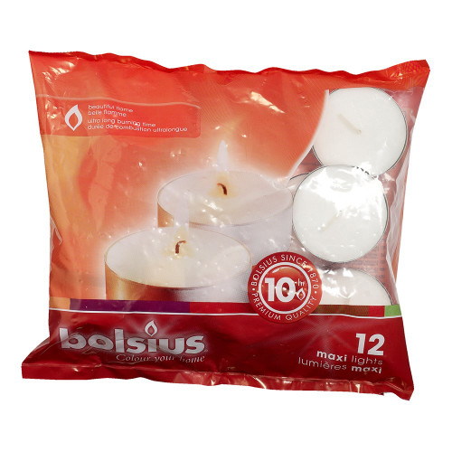 Bolsius Maxi light 10hr bag 12 - White