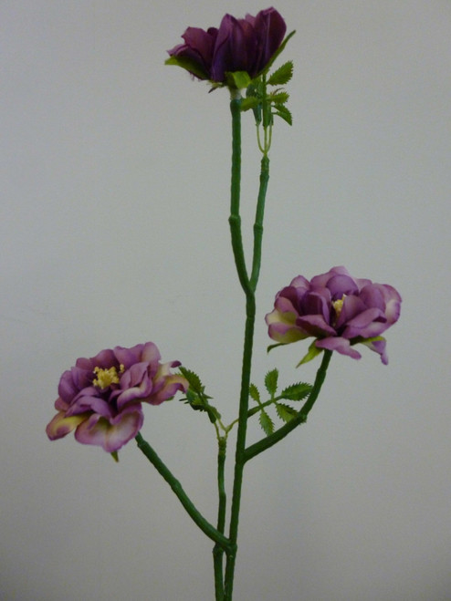 53cm Wild Rose Spray Lavender