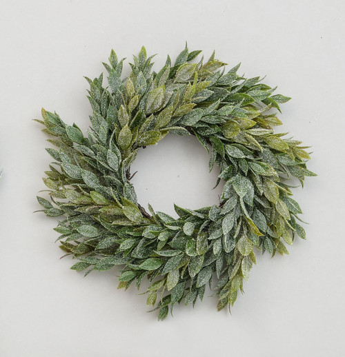 30cm Frosted Mini Leaf C/R Green