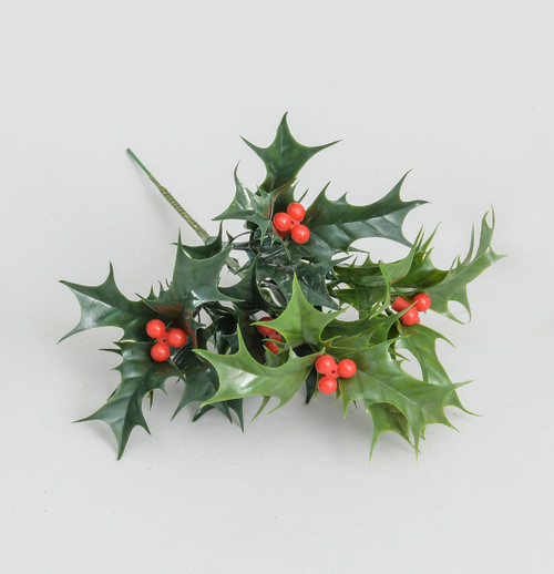 20cm Plastic Holly Green