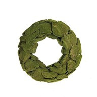 Flocked Bark Wreath Green