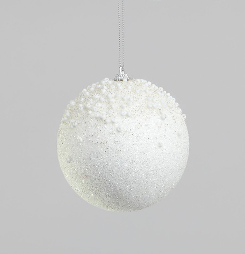 120mm Glitter/Sequin Ball White