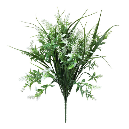 38cm Lavender Bush White