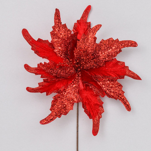 70cm Glitter Giant Poinsettia Red