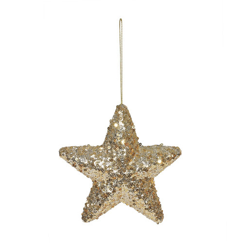 Gold Glittered Star Hanger 15cm