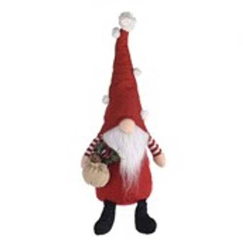 Sitting Gonk Red & White 16x15x43Cm