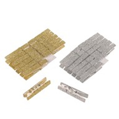 Glitter Plastic Pegs 2 Assorted Set 12