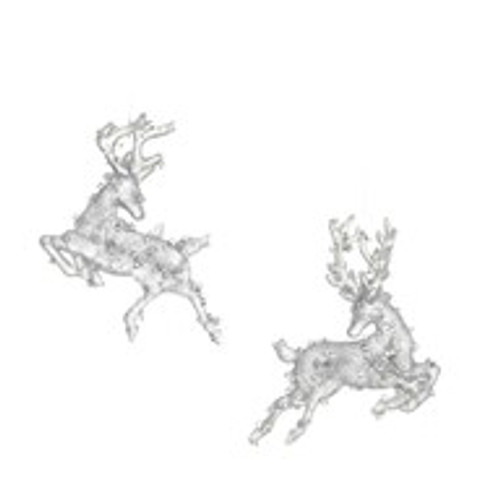 Frosty Stag Decs Set Of 2