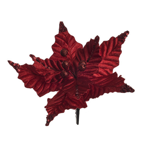 Red Flower With Clip 23Cm