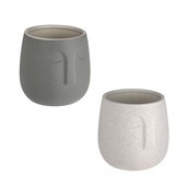 Dakota Face Sand Finish Ceramic Pot 15cm 2 Assorted 