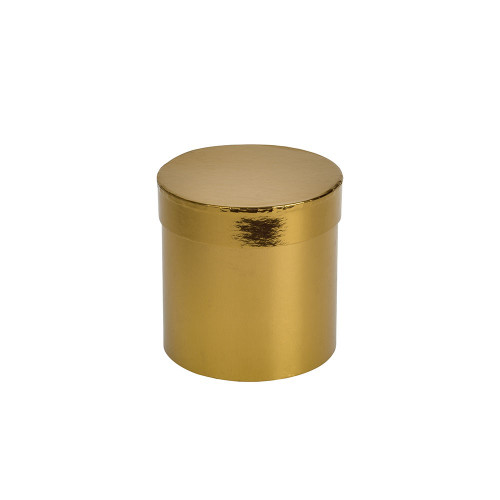 Metallic Gold Small Hat Box - D13cm x H14cm