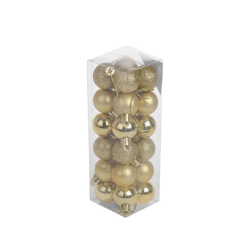 Gold Shatterproof Baubles (3cm) (24 pieces)