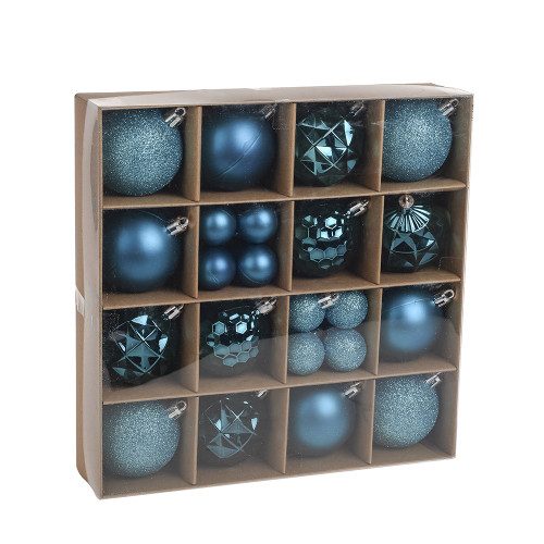 Turquoise Baubles Assorted Pack (6cm/3cm) (30 pcs)