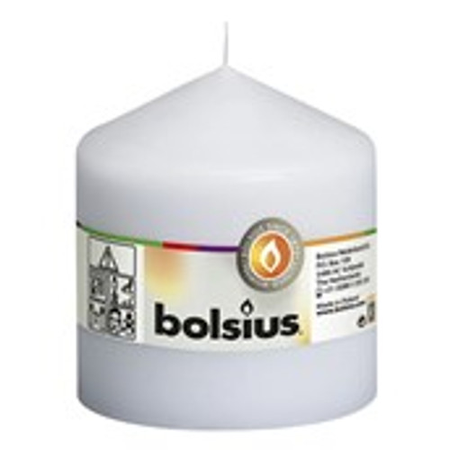 Bolsius Pillar Candle White , single in cello (100mm x 98mm)