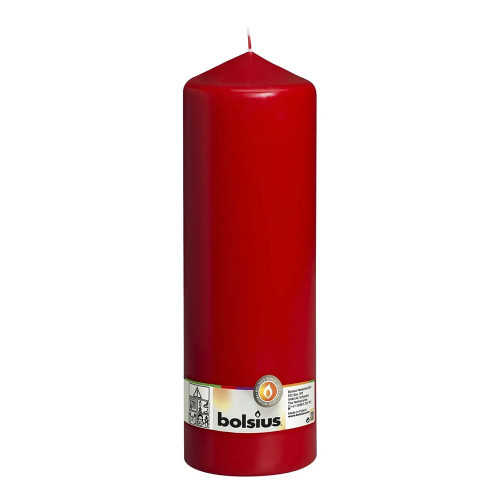 Bolsius Pillar candle Red, single in cello (300 mm x 98 mm)