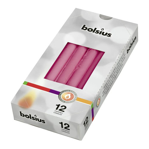 Tapered Candle, Individually wrapped in cello bx12 - Fuchsia