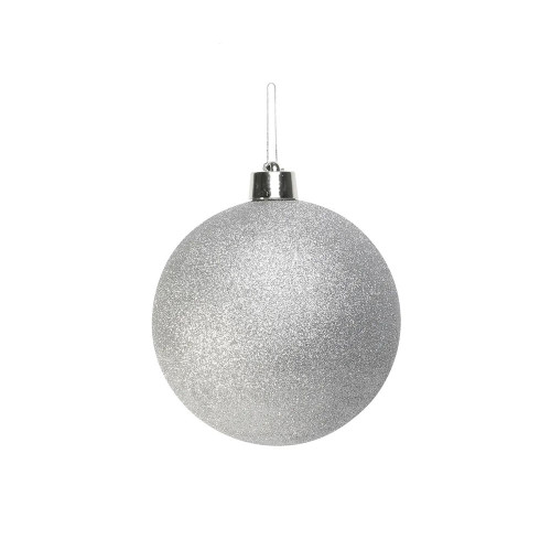 Silver Glitter Shatterproof Bauble (x1) (25cm)