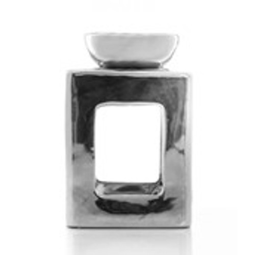 Ava May Chrome Square Burner with 7.7cm Burner Bowl in FSC Gift Box - FSC Mix Cr