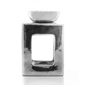 Ava May Chrome Square Burner with 7.7cm Burner Bowl in FSC Gift Box - FSC Mix Cr