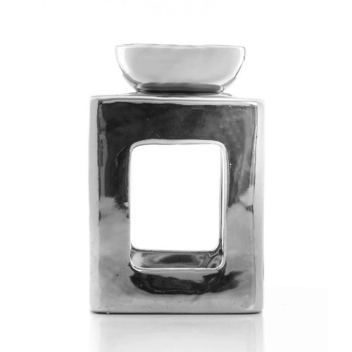 Ava May Chrome Square Burner with 7.7cm Burner Bowl in FSC Gift Box - FSC Mix Cr