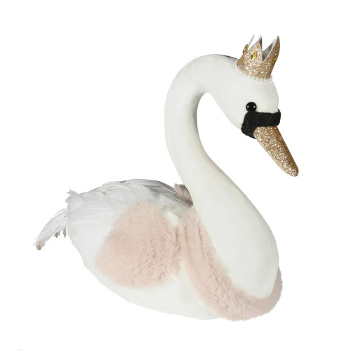White velvet/pink fur swan xma6043
