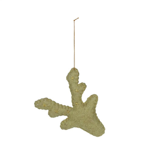 Green Felt Reindeer Hanger 15x17cm 