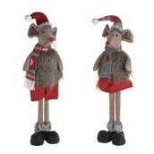 Standing Mr & Mrs Mouse With Long Legs 14x12x60Cm