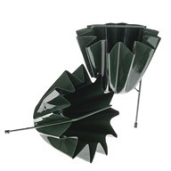Grave Vase Fluted Green X2