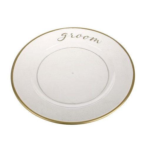 Wedding Charger Plate Groom Gold