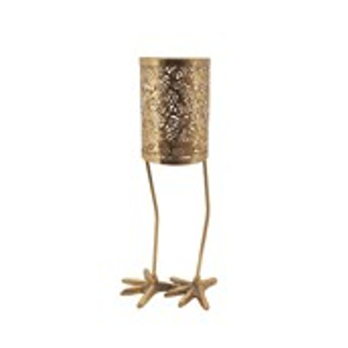 Gold Metal Lantern with Legs 50.5cm