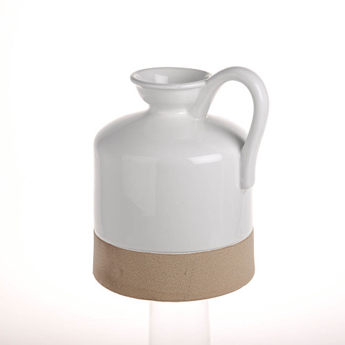White Vase With Sandy Glaze 20Cm X 17.5Cm X 23.7Cm