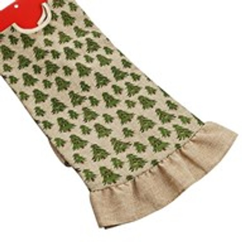 Christmas Tree Skirt Hessian Tree Print 120Cm