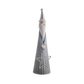 Metal Santa With Star Silver 20.5Cm