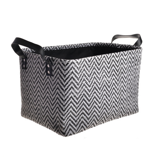 Basket Square With Handles Zigzag Design Large